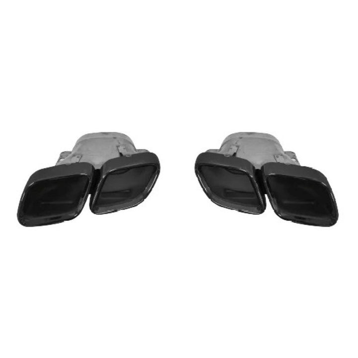 Car Craft Compatible With Mercedes Benz E Class W213 Lci 2021-2023 Upgrade Facelift Convert To Amg Amge63 E63 Bodykit Rear Bumper Exhaust Pipe Tip Black Gc W213-040