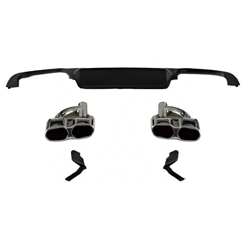 Car Craft Compatible With Mercedes Benz S Class W221 2006-2014 Amg S63 S65 S450 Rear Bumper Lip Diffuser Skirt With Exhaust Tip Pipe B007