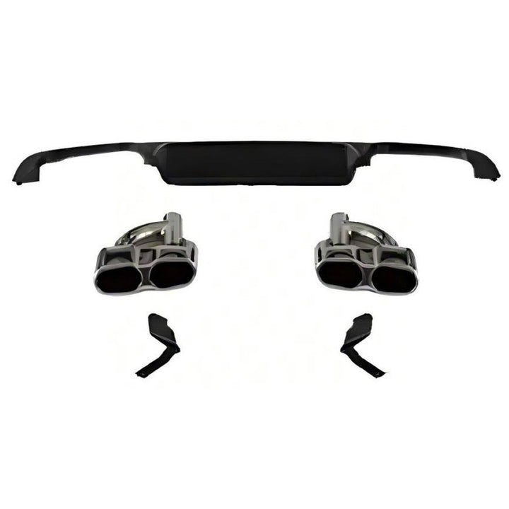 Car Craft Compatible With Mercedes Benz S Class W221 2006-2014 Amg S63 S65 S450 Rear Bumper Lip Diffuser Skirt With Exhaust Tip Pipe B007