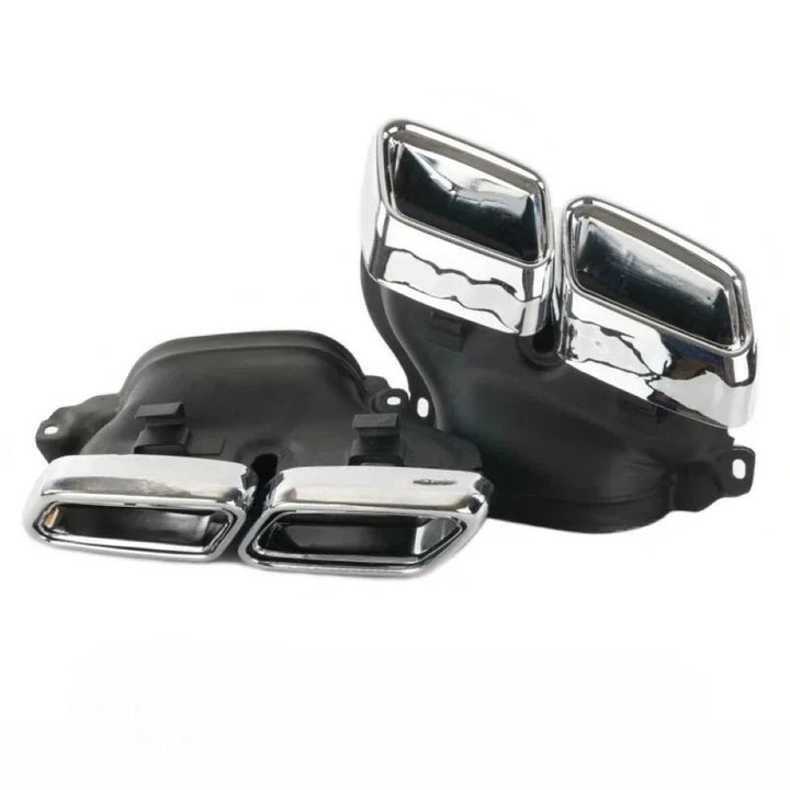 Car Craft Compatible With Mercedes Benz S Class W222 Lci 2018-2020 Upgrade Convert To S Class S63amg Amg63 S63 S65 Amg Rear After Bumper Exhaust Tip Pipe Trim Chrome Silver