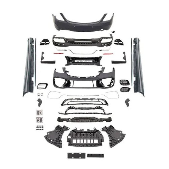 Car Craft Compatible With Mercedes Benz S Class W222 Lci 2018-2020 Upgrade Convert To S Class S63amg Amg63 S63 Amg Front Rear Bumper Bodykit Diffuser Exhaust Pipe Tip Grill Skirt Splitter Trim Gc W222-007, 009