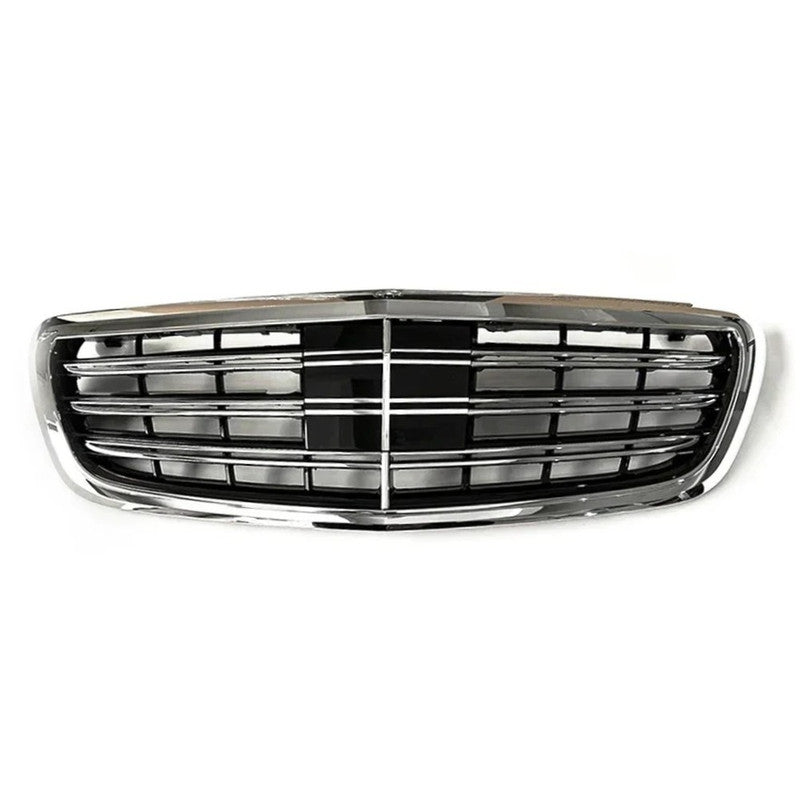 Car Craft Compatible With Mercedes Benz S Class W222 2014-2020 Front Bumper Show Grill Amg S63 S65 Style With Acc Silver