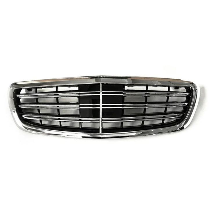 Car Craft Compatible With Mercedes Benz S Class W222 2014-2020 Front Bumper Show Grill Amg S63 S65 Style With Acc Silver