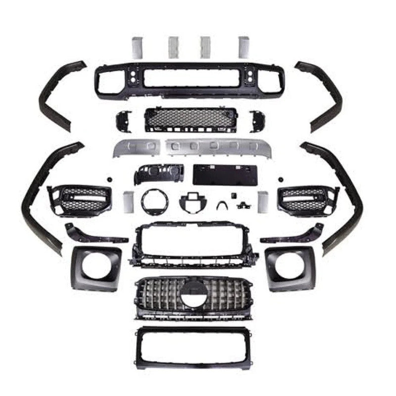 Car Craft Compatible With Mercedes Benz G Class G Wagon W464 2019-2023 Upgrade Facelift Convert To Amg G63 G55 Bodykit Front Bumper Grill Skirt Trim Wheel Arch
