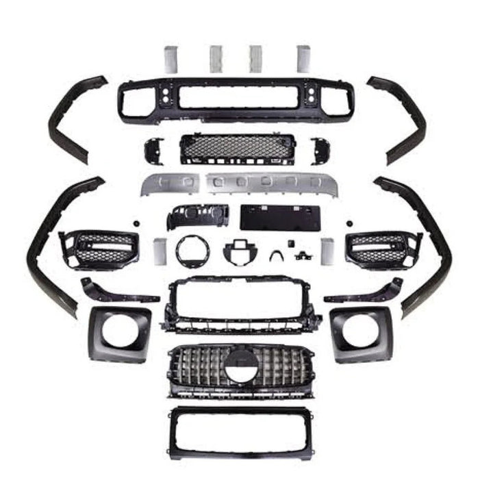 Car Craft Compatible With Mercedes Benz G Class G Wagon W464 2019-2023 Upgrade Facelift Convert To Amg G63 G55 Bodykit Front Bumper Grill Skirt Trim Wheel Arch