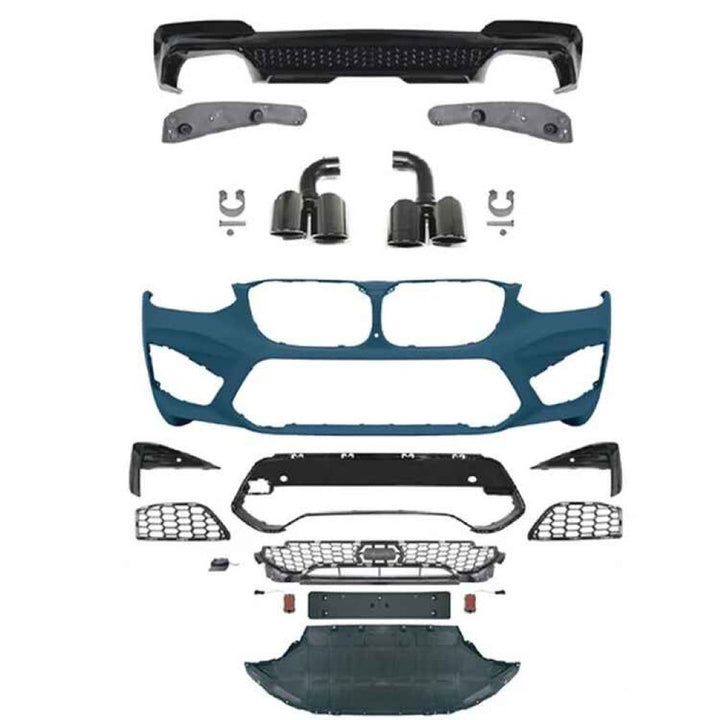 Car Craft Compatible With Bmw X3 G01 2018-2021 M Sport Front Bumper Upgrade Convert To M Sport X3m Bodykit Diffuser Exhaust Tip Pipe For M Sport Car G01/08-013 Gc