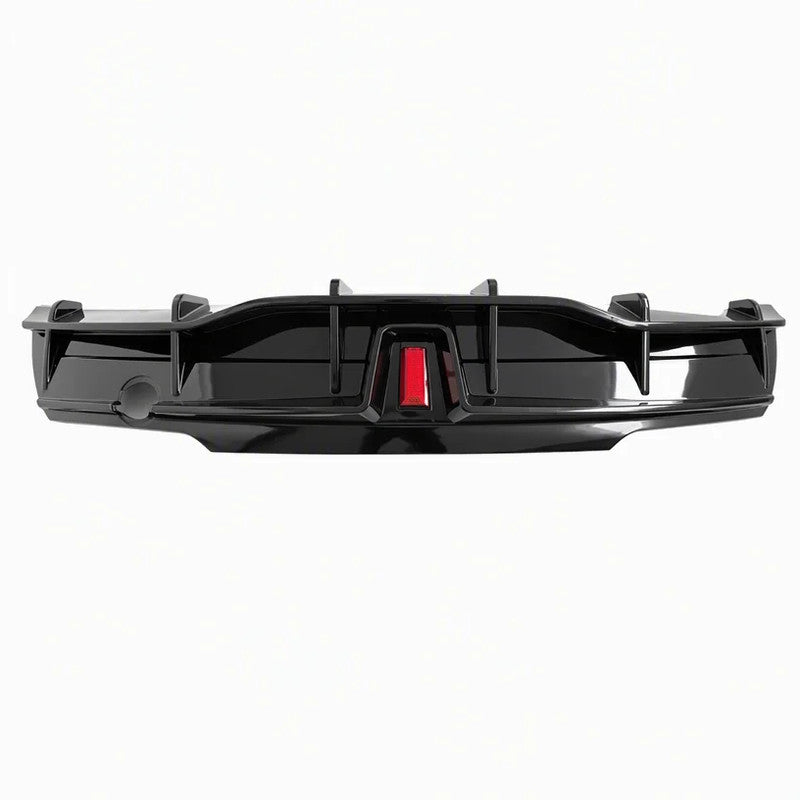 Car Craft Compatible With Tesla Modle Y 2017-2026 Rear After Bumper Lip Diffuser Skirt Trim F1 Led Light Style Glossy Black