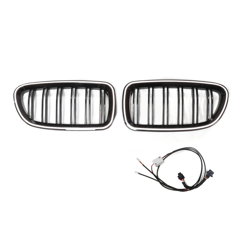 Car Craft Compatible With Bmw 5 Series F10 F18 2010-2017 Front Bumper Luminous Illuminated Led Glow Grill Single Slate Black - CAR CRAFT INDIA