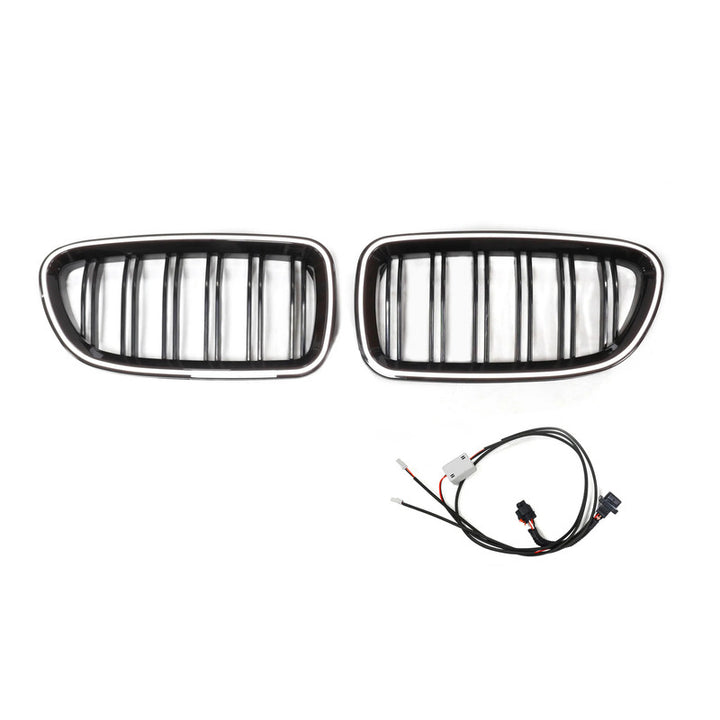 Car Craft Compatible With Bmw 5 Series F10 F18 2010-2017 Front Bumper Luminous Illuminated Led Glow Grill Single Slate Black - CAR CRAFT INDIA