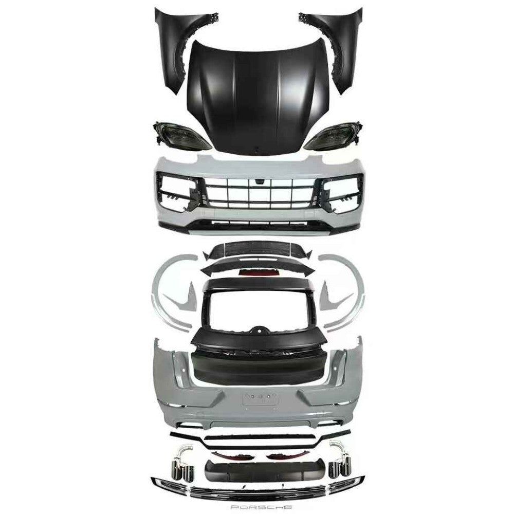 Car Craft Compatible With Porsche Cayenne 958 2011-2017 To 2024 9y0.2 Upgrade Facelift Conversion Bodykit Bumper Hood Trunk Headlight Taillight CC-6319