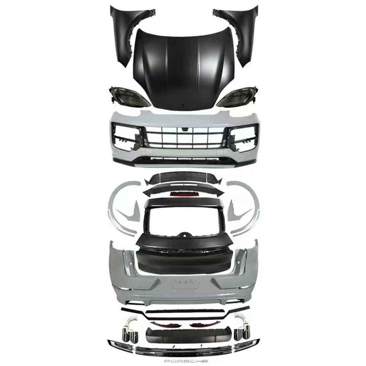 Car Craft Compatible With Porsche Cayenne 958 2011-2017 To 2024 9y0.2 Upgrade Facelift Conversion Bodykit Bumper Hood Trunk Headlight Taillight CC-6319