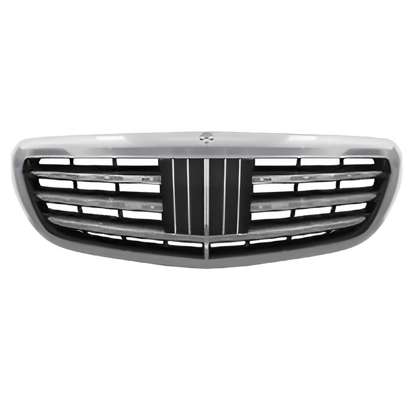 Car Craft Compatible With Mercedes Benz E Class W213 C238 2016-2020 Front Bumper Show Grill Classic Style Silver Gc W213-009