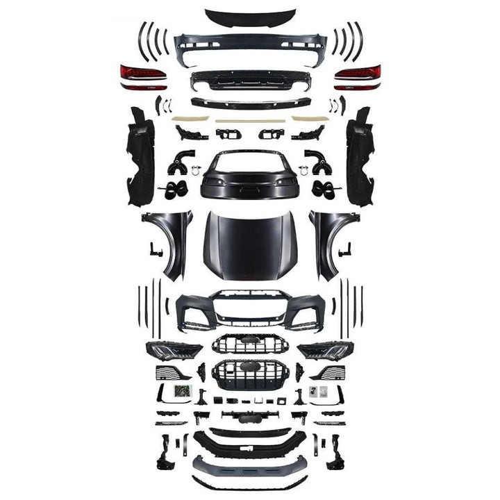 Car Craft Compatible With Audi Q7 2006-2015 To Sq7 2023 S Line Upgrade Facelift Conversion Bodykit Bumper Hood Headlight Taillight CC-6374