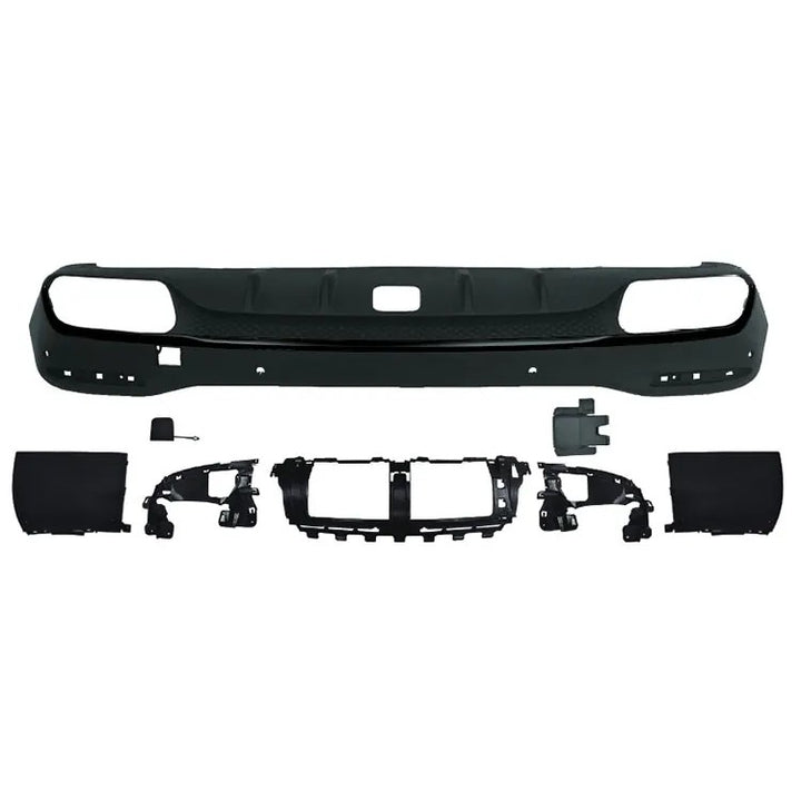 Car Craft Compatible With Mercedes Benz Gls W167 X167 2019-2025 Amg Rear Bumper Upgrade Convert To E63 Amg After Rear Lip Diffuser Silver With Hole Gc X167-005 - CAR CRAFT INDIA