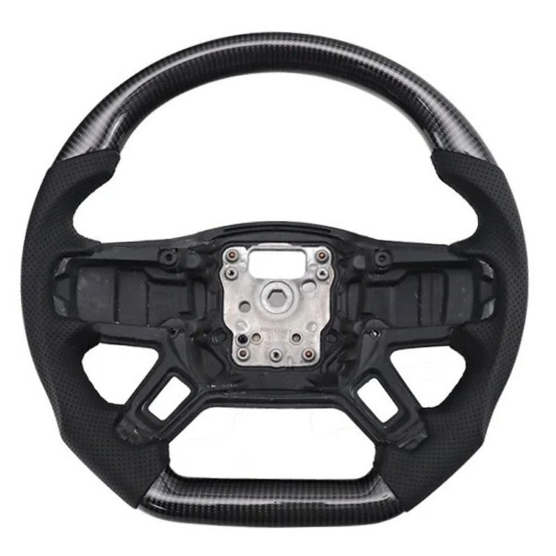 Car Craft Compatible With Land Range Rover Defender 90 110 130 2020-2026 Upgrade Steering Wheel Full Carbon Fiber And Leather Cut D Style - CAR CRAFT INDIA