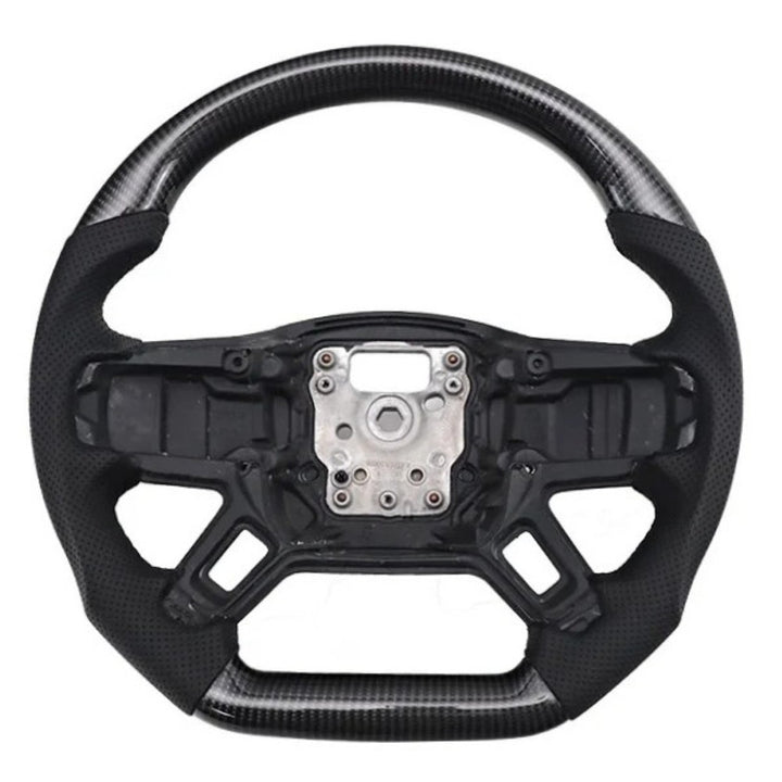 Car Craft Compatible With Land Range Rover Defender 90 110 130 2020-2026 Upgrade Steering Wheel Full Carbon Fiber And Leather Cut D Style - CAR CRAFT INDIA