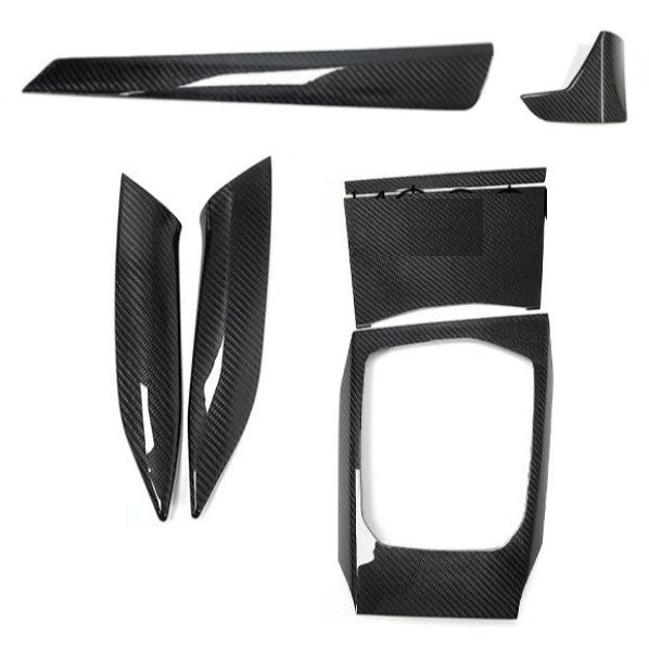 Car Craft Compatible With Bmw 3 Series G20 2019-2023 4 Sereis G22 G23 G26 2020 2021 Car Central Dashboard Interior Cup Holder Armrest Trim Cover Real Carbon Fiber 7 in 1