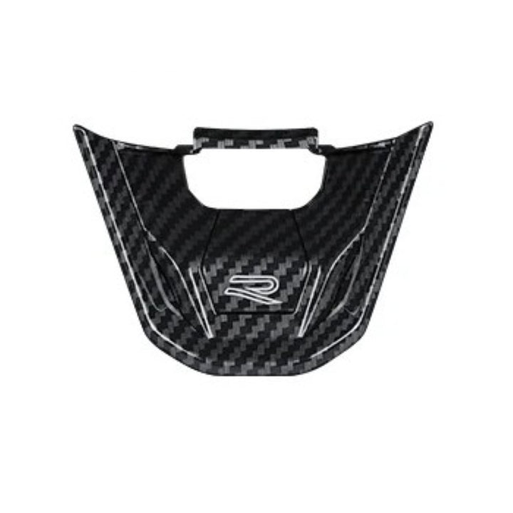 Car Craft Compatible With Volkswagen Virtus Arteon Golf 8 Vw Id.3 Passat B8 T-cross Tiguan Touareg Vw T6 Steering Wheel Trim Badge Logo R Line Carbon Fiber CC-3246 - CAR CRAFT INDIA