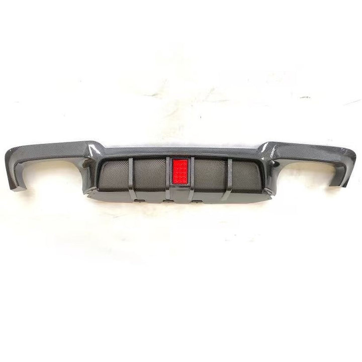 Car Craft Compatible With Bmw 5 Series F10 2010-2017 M5 M Sports Rear Bumper After Lip Diffuser Splitter F10 Style With Led Light Carbon Fiber Look