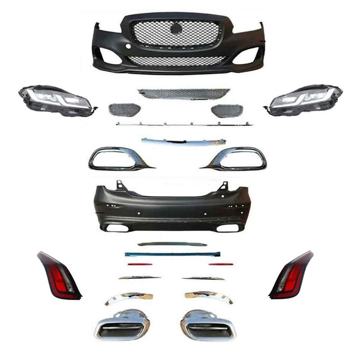 Car Craft Compatible With Jaguar Xj Xjl 2010-2019 Upgrade Facelift Convert To 2020 Style Bodykit Front Rear Bumper Headlight Taillight Skirt Exhaust Pipe Tip - CAR CRAFT INDIA
