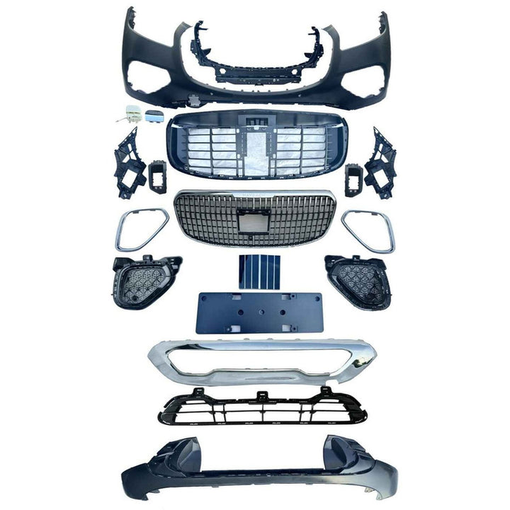 Car Craft Compatible With Mercedes Benz Gls W167 X167 2019-2024 Upgrade Facelift Convert To Gls Maybach Bodykit Front Bumper Grill Fog Trim Skirts