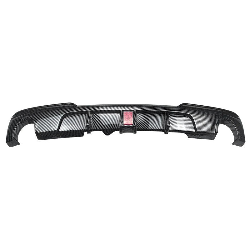 Car Craft Compatible With Bmw 5 Series F10 2010-2017 M Sport M5 Rear Bumper Lip Splitter Diffuser Skirts With F1 Led Light 0-0 Carbon Fiber Look Zst-1424 0-0 Cf F1 Carbon Fiber Look - CAR CRAFT INDIA