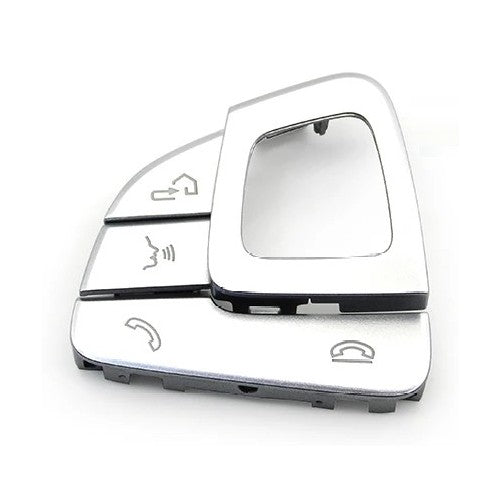 Car Craft Compatible With Mercedes Benz E Class W213 Sedan 2016-2018 E Class W238 Coupe Cabriolet 2016-2018 Car Steering Wheel Switch Control Button Cover 0999056400-s-a Cover Left Silver A CC-10653