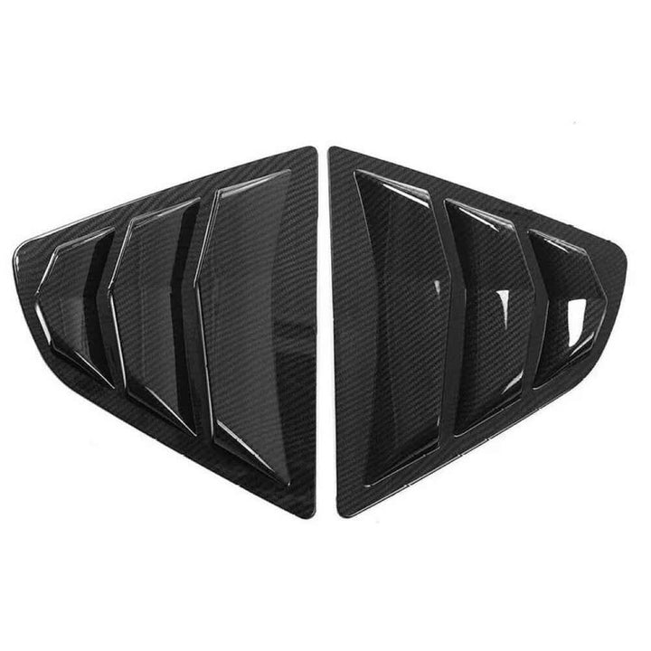Car Craft Compatible With Toyota Camry 2018-2023 Car Rear Window Shutter Cover Louver Side Vent Trim Triangle Carbon Fiber Look