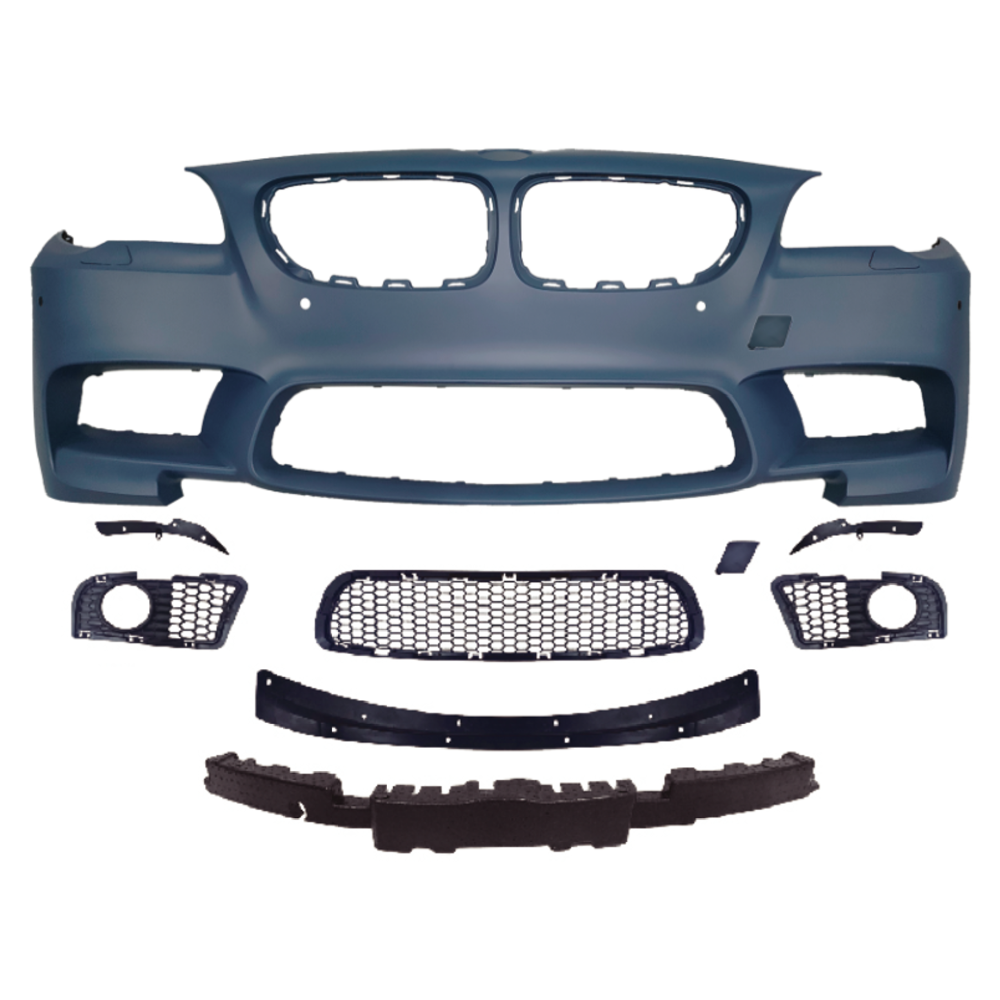 Car Craft Compatible With Bmw 5 Series F10 2010-2017 Upgrade Facelift Convert To M Sport M5 Bodykit Front Bumper Skirt With Fog Lamp Hole Gc F10/18-009