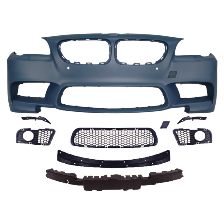 Car Craft Compatible With Bmw 5 Series F10 2010-2017 Upgrade Facelift Convert To M Sport M5 Bodykit Front Bumper Skirt With Fog Lamp Hole Gc F10/18-009