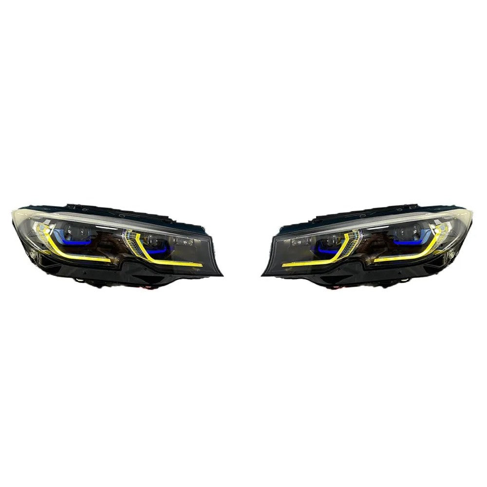 Car Craft Compatible With Bmw 3 Series G20 2019-2022 Car Front Upgraded Head Light Lamp Xenon Headlight Retrofit Upgrade Modified Led Drl Hid Laser Style With Yelllow Drl