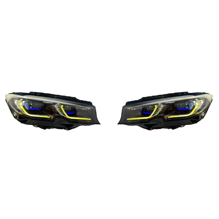 Car Craft Compatible With Bmw 3 Series G20 2019-2022 Car Front Upgraded Head Light Lamp Xenon Headlight Retrofit Upgrade Modified Led Drl Hid Laser Style With Yelllow Drl