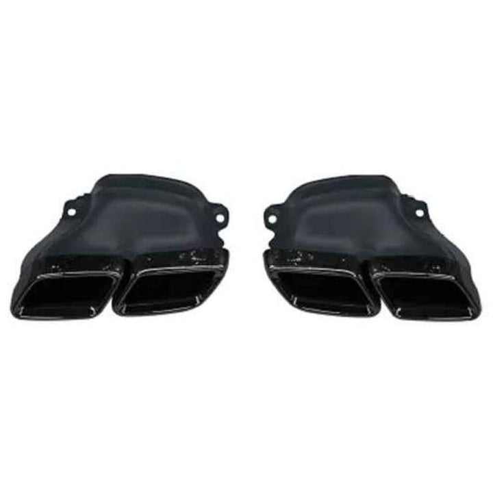 Car Craft Compatible With Mercedes Benz Gle W166 2016-2019 Amg Rear Bumper Upgrade Convert To Gle63 Amg Exhaust Tip Pipe Dual Black Gc