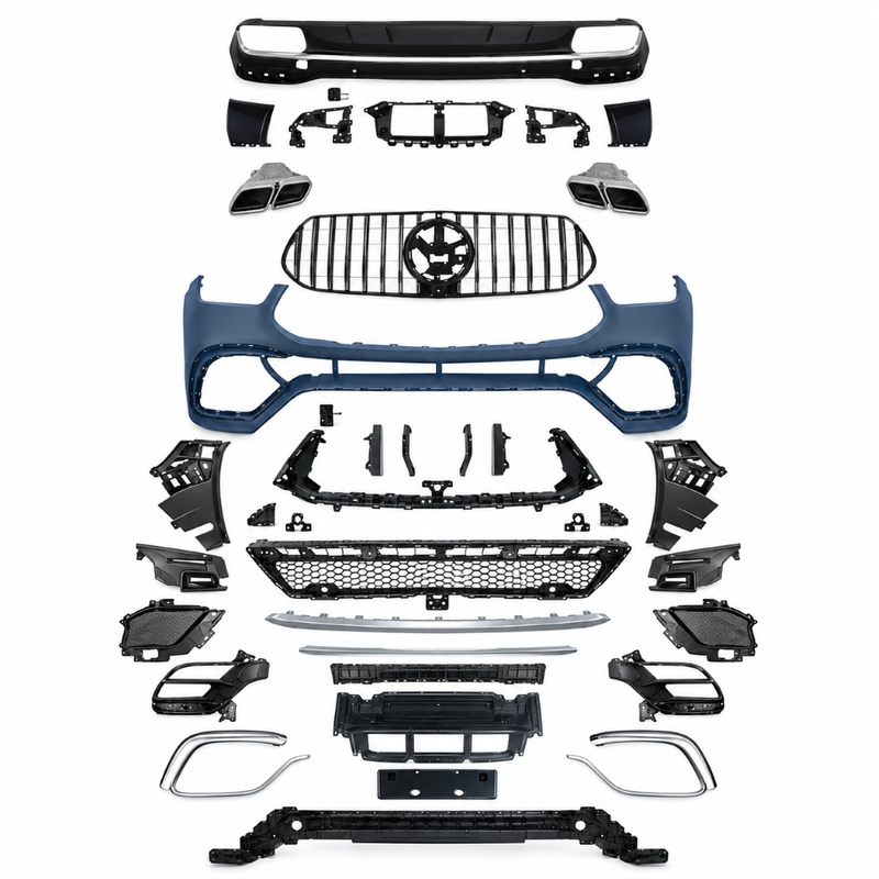 Car Craft Compatible With Mercedes Benz Gle W167 2019-2024 Upgrade Convert To Gle63 Amg Bodykit Front Bumper Grill Diffuser Exhaust Tip Pipe Skirt Trim Gc W167-022