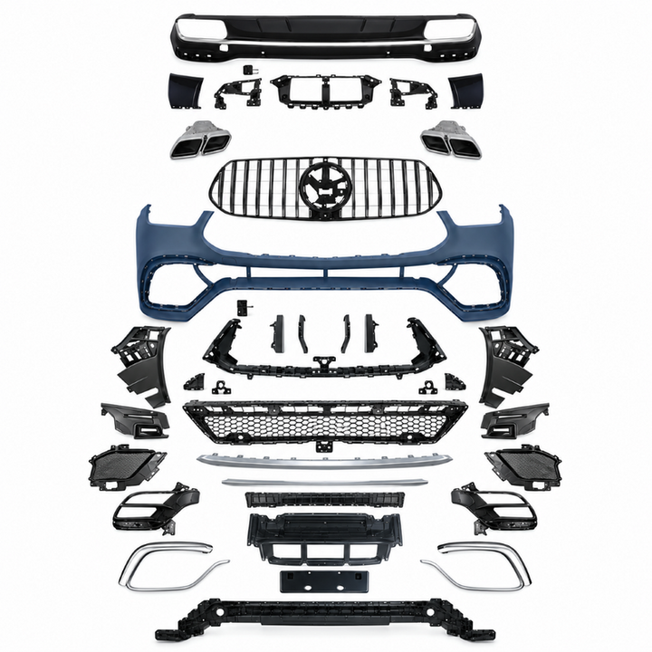 Car Craft Compatible With Mercedes Benz Gle W167 2019-2024 Upgrade Convert To Gle63 Amg Bodykit Front Bumper Grill Diffuser Exhaust Tip Pipe Skirt Trim Gc W167-022