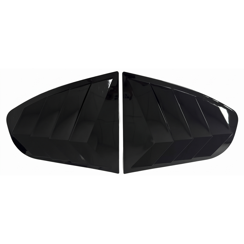 Car Craft Compatible With Skoda Octavia Laura 2008-2012 Car Rear Window Shutter Cover Louver Side Vent Trim Triangle Glossy Black