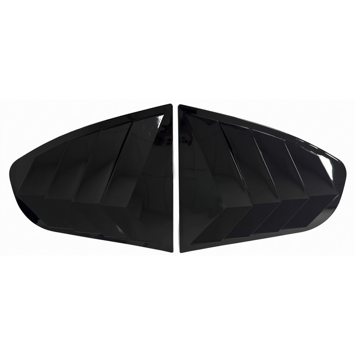 Car Craft Compatible With Skoda Octavia Laura 2008-2012 Car Rear Window Shutter Cover Louver Side Vent Trim Triangle Glossy Black