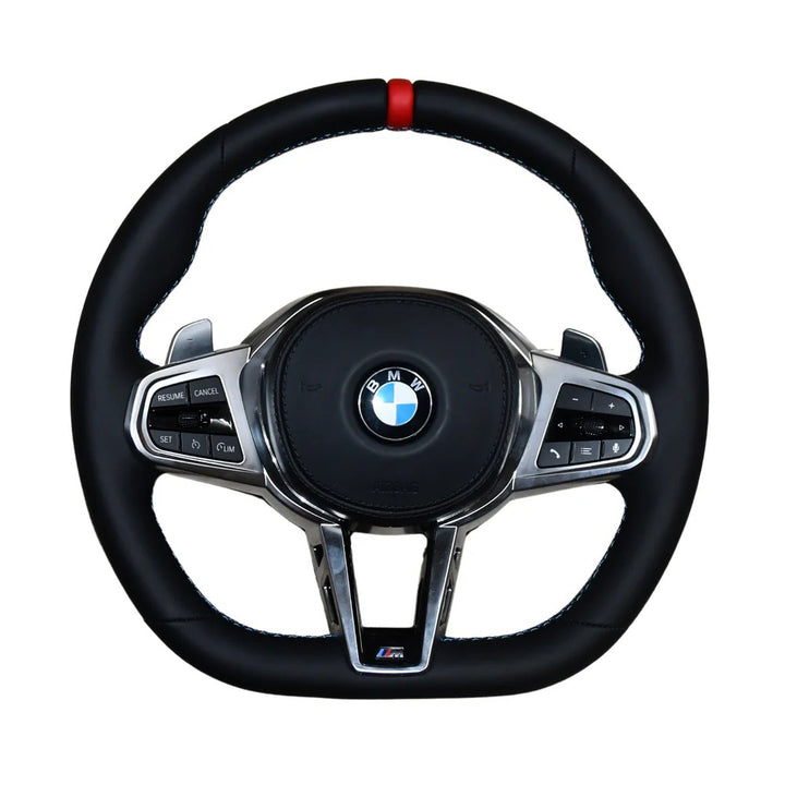 Car Craft Compatible With Bmw 3 Series E90 E91 E92 E93 5 Series E60 6 Series E63 X1 E84 E53 X5 X6 E70 E71 E81 E82 E87 E88 2006-2014 E Chasis Series Car Upgraded Custom Sports M3 M4 M5 Full Steering Wheel G60 Style Leather