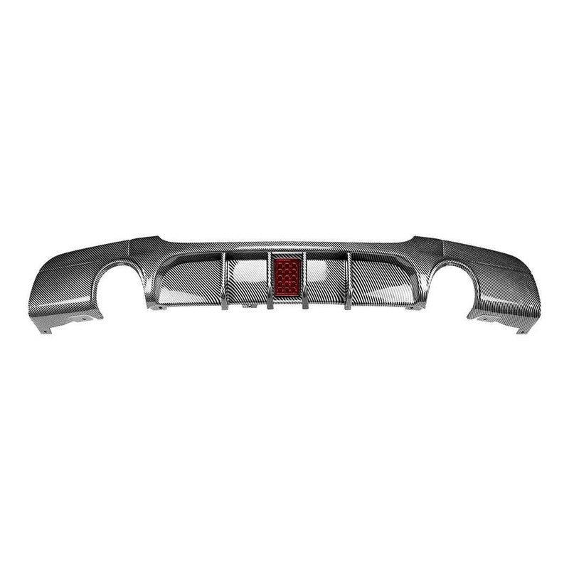Car Craft Compatible With Bmw 3 Series E90 2008-2012 M Sport M3 M4 Rear Bumper Lip Splitter Diffuser Skirts With F1 Led Light 0-0 Carbon Fiber Look Zst-1286 0-0 Cf F1 Carbon Fiber Look - CAR CRAFT INDIA