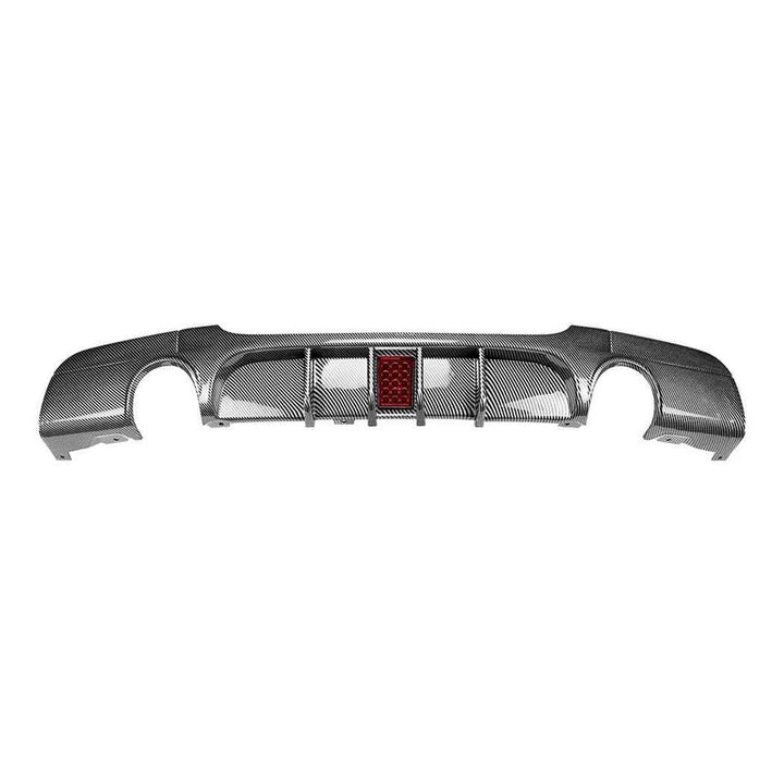 Car Craft Compatible With Bmw 3 Series E90 2008-2012 M Sport M3 M4 Rear Bumper Lip Splitter Diffuser Skirts With F1 Led Light 0-0 Carbon Fiber Look Zst-1286 0-0 Cf F1 Carbon Fiber Look - CAR CRAFT INDIA
