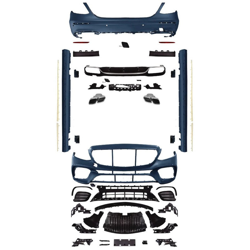 Car Craft Compatible With Mercedes Benz E Class W213 2016-2020 Upgrade Facelift Convert To Amg E63 Amg63 Bodykit Front Rear Bumper Exhaust Pipe Tip Diffsuer Trim Side Skirt