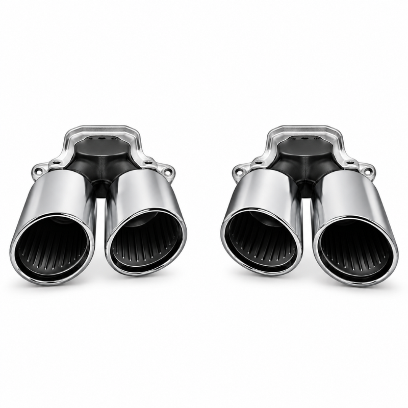 Car Craft Compatible With Mercedes Benz Gle W167 2019-2024 Upgrade Convert To Gle63 Amg Bodykit Rear After Bumper Diffuser Exhaust Pipe Tip Silver Round Gc W167-016 Sl