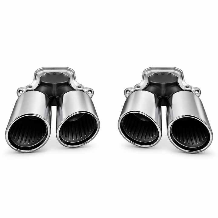 Car Craft Compatible With Mercedes Benz Gle W167 2019-2024 Upgrade Convert To Gle63 Amg Bodykit Rear After Bumper Diffuser Exhaust Pipe Tip Silver Round Gc W167-016 Sl