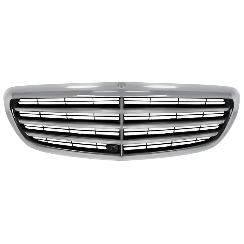 Car Craft Compatible With Mercedes Benz E Class W213 C238 2016-2020 Front Bumper Show Grill Classic Style Silver Gc W213-011