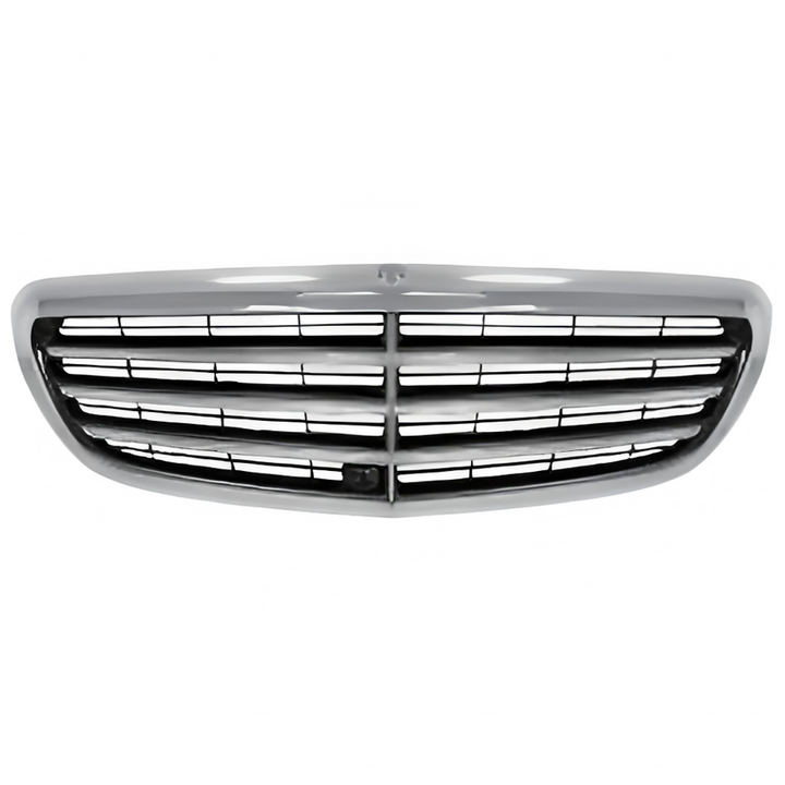 Car Craft Compatible With Mercedes Benz E Class W213 C238 2016-2020 Front Bumper Show Grill Classic Style Silver Gc W213-011