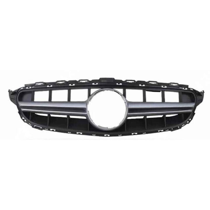 Car Craft Compatible With Mercedes Benz C Class W205 C205 Coupe 2019-2021 Upgrade Front Bumper Amg C63 Show Grill With Camera Hole Amgs Silver Chrome Gc W205/c205-011 W Hole