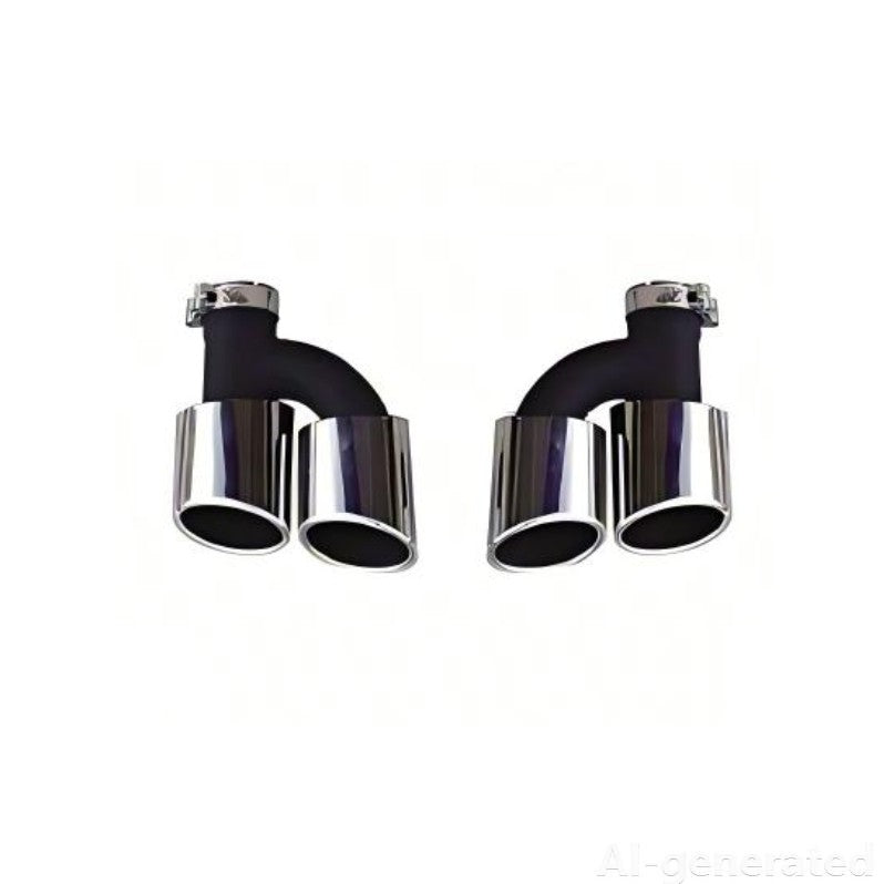 Car Craft Compatible With Audi A4 B9.5 2021+ Upgraded Facelift Convert To S4 Sport Bodykit Rear After Bumper Exhaust Pipe Tips A4-047 Gc Silver CC-10844
