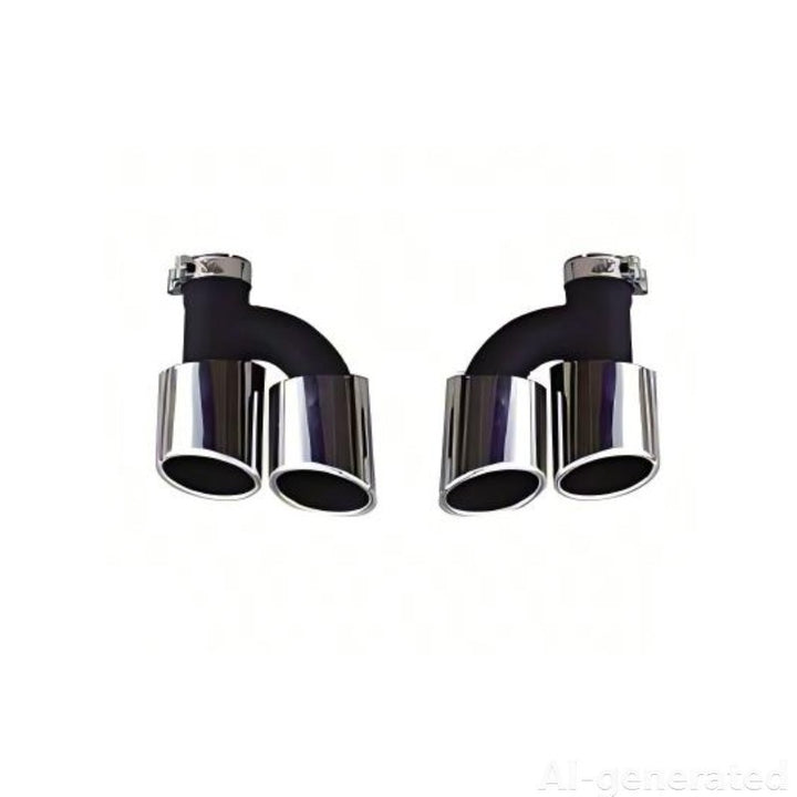 Car Craft Compatible With Audi A4 B9.5 2021+ Upgraded Facelift Convert To S4 Sport Bodykit Rear After Bumper Exhaust Pipe Tips A4-047 Gc Silver CC-10844