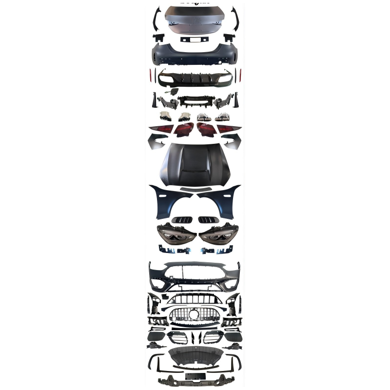 Car Craft Compatible With Mercedes Benz C Class W205 2015-2022 To W206 C63 2023 Amg Upgrade Facelift Conversion Bodykit Bumper Hood Headlight Taillight NON CUT CC-6431 - CAR CRAFT INDIA