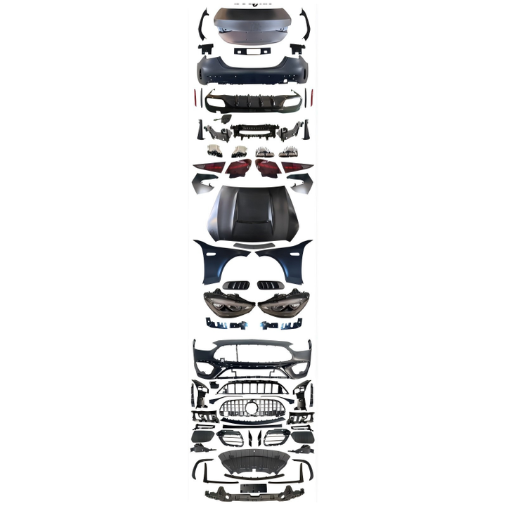 Car Craft Compatible With Mercedes Benz C Class W205 2015-2022 To W206 C63 2023 Amg Upgrade Facelift Conversion Bodykit Bumper Hood Headlight Taillight NON CUT CC-6431 - CAR CRAFT INDIA